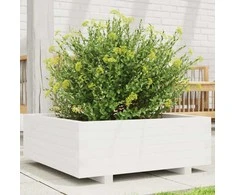 Sodo lovelis, baltas, 70x70x26,5cm, pušies medienos masyvas