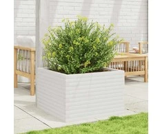Sodo lovelis, baltas, 70x70x45,5cm, pušies medienos masyvas