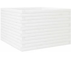 Sodo lovelis, baltas, 70x70x46cm, pušies medienos masyvas