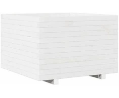 Sodo lovelis, baltas, 70x70x49,5cm, pušies medienos masyvas