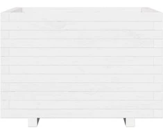 Sodo lovelis, baltas, 70x70x49,5cm, pušies medienos masyvas