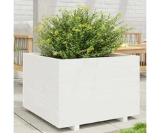 Sodo lovelis, baltas, 70x70x49,5cm, pušies medienos masyvas