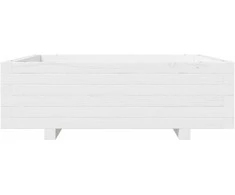 Sodo lovelis, baltas, 80x80x26,5cm, pušies medienos masyvas