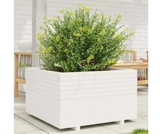Sodo lovelis, baltas, 80x80x49,5cm, pušies medienos masyvas
