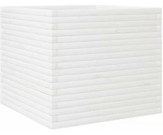 Sodo lovelis, baltas, 80x80x68,5cm, pušies medienos masyvas