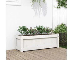 Sodo lovelis, baltas, 90x31x31cm, pušies medienos masyvas