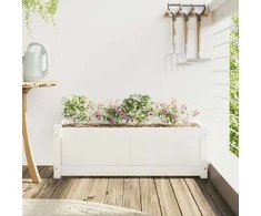 Sodo lovelis, baltas, 90x31x31cm, pušies medienos masyvas