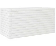 Sodo lovelis, baltas, 90x40x45,5cm, pušies medienos masyvas