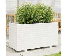 Sodo lovelis, baltas, 90x40x49,5cm, pušies medienos masyvas