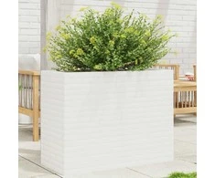 Sodo lovelis, baltas, 90x40x68,5cm, pušies medienos masyvas
