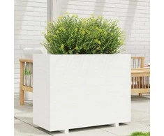 Sodo lovelis, baltas, 90x40x72,5cm, pušies medienos masyvas