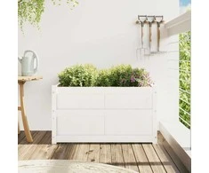 Sodo lovelis, baltas, 90x50x50cm, pušies medienos masyvas