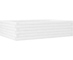 Sodo lovelis, baltas, 90x60x23cm, pušies medienos masyvas