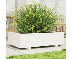 Sodo lovelis, baltas, 90x60x26,5cm, pušies medienos masyvas