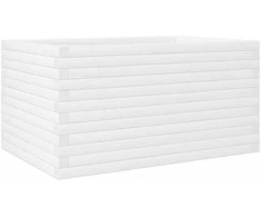 Sodo lovelis, baltas, 90x60x46cm, pušies medienos masyvas