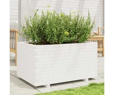 Sodo lovelis, baltas, 90x60x49,5cm, pušies medienos masyvas