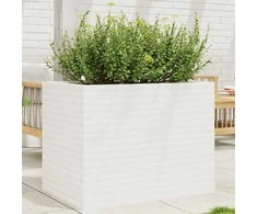 Sodo lovelis, baltas, 90x60x68,5cm, pušies medienos masyvas