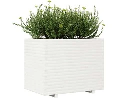 Sodo lovelis, baltas, 90x60x72,5cm, pušies medienos masyvas