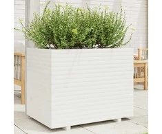 Sodo lovelis, baltas, 90x60x72,5cm, pušies medienos masyvas