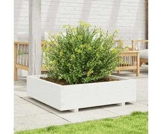 Sodo lovelis, baltas, 90x90x26,5cm, pušies medienos masyvas