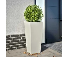 Sodo lovelis, baltos spalvos, 35x35x75cm, plienas