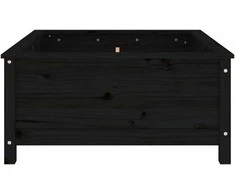 Sodo lovelis, juodas, 82,5x82,5x39cm, pušies medienos masyvas