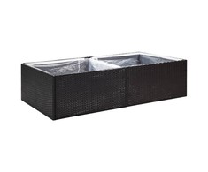 Sodo lovelis, juodos spalvos, 157x80x40cm, poliratanas