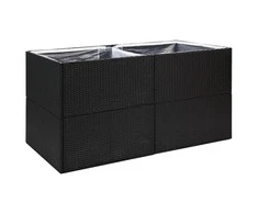 Sodo lovelis, juodos spalvos, 157x80x80cm, poliratanas