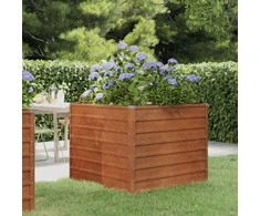Aukštas sodo lovelis, rūdžių, 100x100x77cm, Corten plienas