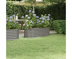 Aukštas sodo lovelis, pilkas, 114x40x36cm, plienas