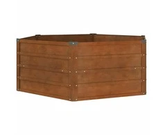Aukštas sodo lovelis, rūdžių, 129x129x45cm, Corten plienas