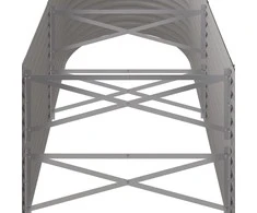 Aukštas sodo lovelis, pilkas, 224x80x68cm, plienas