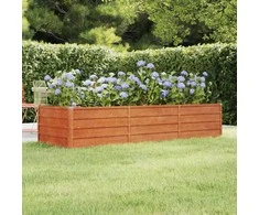 Aukštas sodo lovelis, rūdžių, 240x80x45cm, Corten plienas