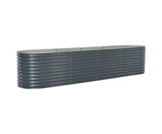 Lovelis, pilkas, 400x80x81cm, galvanizuotas plienas, aukštas