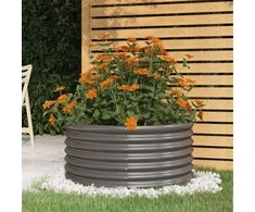 Sodo lovelis, pilkas, 80x80x36cm, plienas