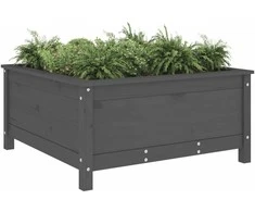 Sodo lovelis, pilkas, 82,5x82,5x39cm, pušies medienos masyvas