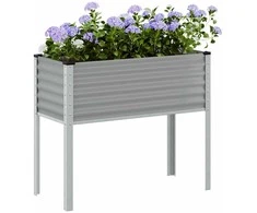 Sodo lovelis, pilkos spalvos, 100x41x90cm, plienas