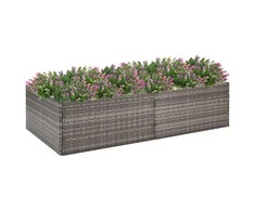 Sodo lovelis, pilkos spalvos, 157x80x40cm, poliratanas