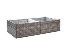 Sodo lovelis, pilkos spalvos, 157x80x40cm, poliratanas