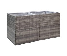 Sodo lovelis, pilkos spalvos, 157x80x80cm, poliratanas