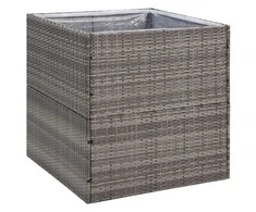 Sodo lovelis, pilkos spalvos, 80x80x80cm, poliratanas