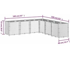 Sodo lovelis, rudos spalvos, 160x160x53cm, PP
