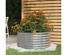 Sodo lovelis, sidabrinis, 80x80x36cm, plienas