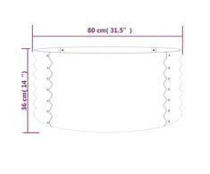 Sodo lovelis, sidabrinis, 80x80x36cm, plienas