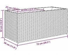 Sodo lovelis su 2 vazonais, juodas, 72x30x32cm, poliratanas