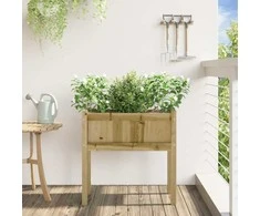 Sodo lovelis su kojelėmis, 70x31x70cm, impregnuota pušis