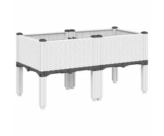 Sodo lovelis su kojomis, baltos spalvos, 80x40x42cm, PP
