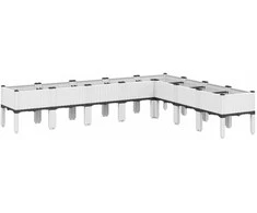 Sodo lovelis su kojomis, baltos spalvos, 200x160x42cm, PP