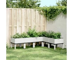 Sodo lovelis su kojomis, baltos spalvos, 160x120x42cm, PP