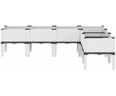 Sodo lovelis su kojomis, baltos spalvos, 160x120x42cm, PP